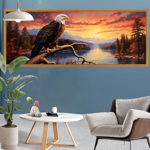 Diamond Painting Wald Diamond Painting Adler Erwachsene Kinder Anfänger Set, DIY 5D Full Rund Diamant Kunst Malerei Bastelset Erwachsene Frauen für Zimmer Deko Wohnzimmer Geschenke 40x120cm S-654 Diamond Painting Wald Diamond Painting Adler Erwachsene Kinder Anfänger Set, DIY 5D Full Rund Diamant Kunst Malerei Bastelset Erwachsene Frauen für Zimmer Deko Wohnzimmer Geschenke 40x120cm S-654 von Canuhkun
