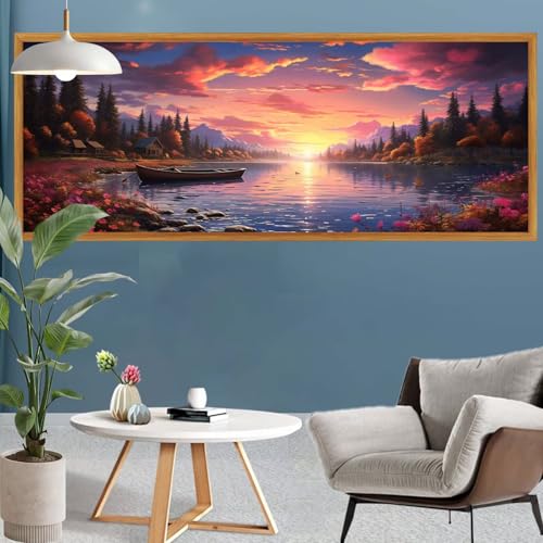 Diamond Painting Wald Diamond Painting See Erwachsene Kinder Anfänger Set, DIY 5D Full Diamant Kunst Malerei Stickerei Bastelset Erwachsene Frauen für Zimmer Deko Wohnzimmer Geschenke 45x130cm S-616 Diamond Painting Wald Diamond Painting See Erwachsene Kinder Anfänger Set, DIY 5D Full Diamant Kunst Malerei Stickerei Bastelset Erwachsene Frauen für Zimmer Deko Wohnzimmer Geschenke 45x130cm S-616 von Canuhkun
