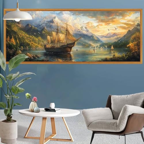 Diamond Painting Wald Diamond Painting See Erwachsene Kinder Anfänger Set, DIY 5D Full Diamant Kunst Malerei Stickerei Bastelset Erwachsene Frauen für Zimmer Deko Wohnzimmer Geschenke 45x130cm S-612 Diamond Painting Wald Diamond Painting See Erwachsene Kinder Anfänger Set, DIY 5D Full Diamant Kunst Malerei Stickerei Bastelset Erwachsene Frauen für Zimmer Deko Wohnzimmer Geschenke 45x130cm S-612 von Canuhkun