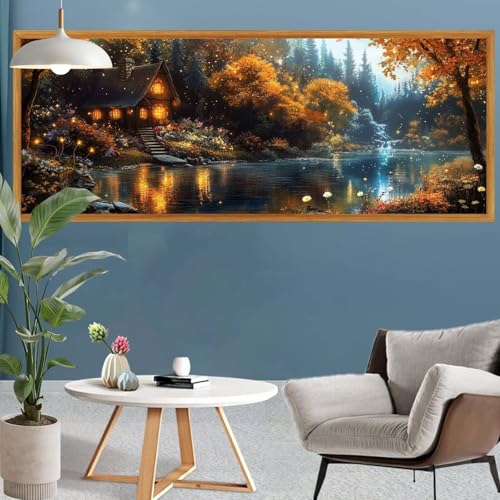 Diamond Painting Wald Diamond Painting See Erwachsene Kinder Anfänger Set, DIY 5D Full Diamant Kunst Malerei Stickerei Bastelset Erwachsene Frauen für Zimmer Deko Wohnzimmer Geschenke 60x180cm S-617 Diamond Painting Wald Diamond Painting See Erwachsene Kinder Anfänger Set, DIY 5D Full Diamant Kunst Malerei Stickerei Bastelset Erwachsene Frauen für Zimmer Deko Wohnzimmer Geschenke 60x180cm S-617 von Canuhkun