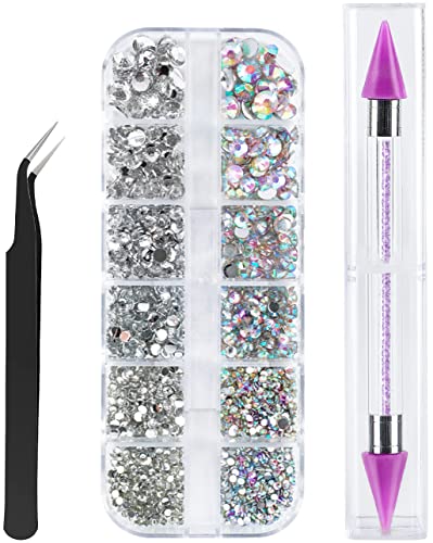 Canvalite 1500 Stück Strasssteine, 6 Größen, AB-Farbe & Klar, Nagelkunst-Set mit Dotting Pen & Pinzette, für Nägel, Kleidung, Gesicht, Handwerk Canvalite 1500 Stück Strasssteine, 6 Größen, AB-Farbe & Klar, Nagelkunst-Set mit Dotting Pen & Pinzette, für Nägel, Kleidung, Gesicht, Handwerk von Canvalite
