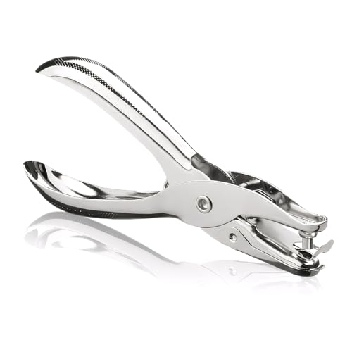 Mini-Lochstanzer für Bastelarbeiten, handlicher kleiner Einzellochstanzer, ergonomisch, silberfarben, Metall, Mini-Papierstanzer für Papier, Scrapbooking, Basteln, Notizbücher, Rechnungen Mini-Lochstanzer für Bastelarbeiten, handlicher kleiner Einzellochstanzer, ergonomisch, silberfarben, Metall, Mini-Papierstanzer für Papier, Scrapbooking, Basteln, Notizbücher, Rechnungen von Canvas Trend