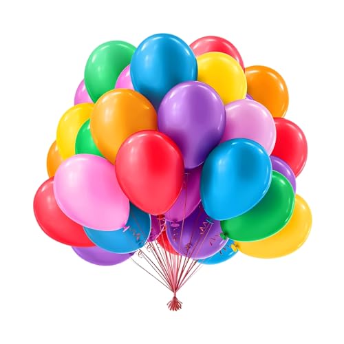 Regenbogen-Luftballons, 100 Stück, Party-Latex-Luftballons, Party-Dekorationen für Themenhochzeiten, Abschlussfeiern, Geburtstagsfeiern und jeden Innen- und Außenbereich von Canvas Trend