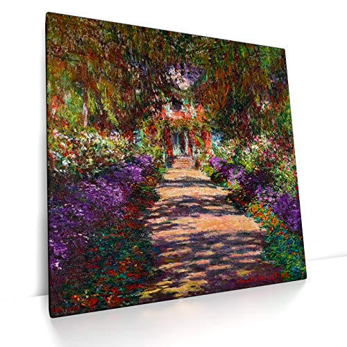 Allee in Giverny - Claude Monet - Leinwand Bild, Wandbild Kunst Druck (50 x 50 cm, Leinwand auf Keilrahmen, Allee in Giverny) von CanvasArts