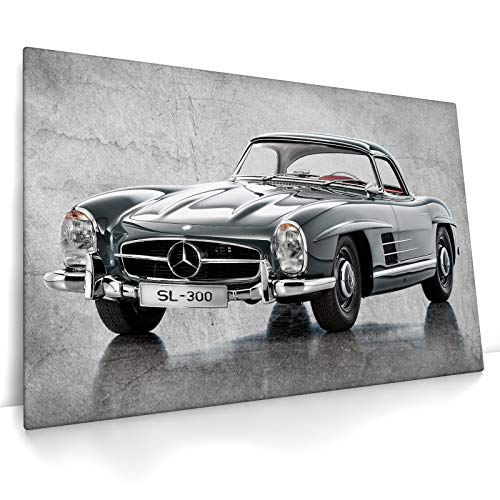 CanvasArts Leinwand Bild SL 300 - Wandbild Oldtimer Kunstdruck Auto Bilder kompatibel mit Mercedes Benz (100 x 70 cm, Leinwand auf Keilrahmen) von CanvasArts