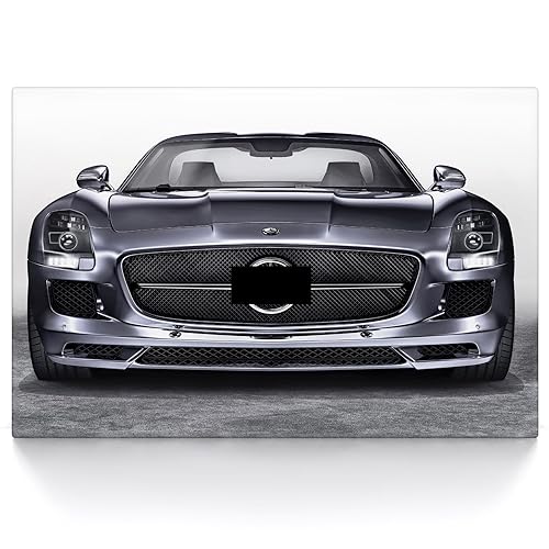 CanvasArts Leinwand Bild SLS AMG Front - Wandbild Kunstdruck Auto Bilder kompatibel mit Mercedes Benz (60 x 40 cm, Leinwand auf Keilrahmen) von CanvasArts
