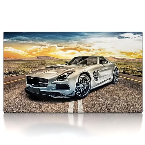 CanvasArts Leinwand SLS AMG - Leinwand Bild - Wandbild Kunstdruck Bilder kompatibel mit Mercedes Benz (120 x 70 cm, Leinwand auf Keilrahmen) von CanvasArts