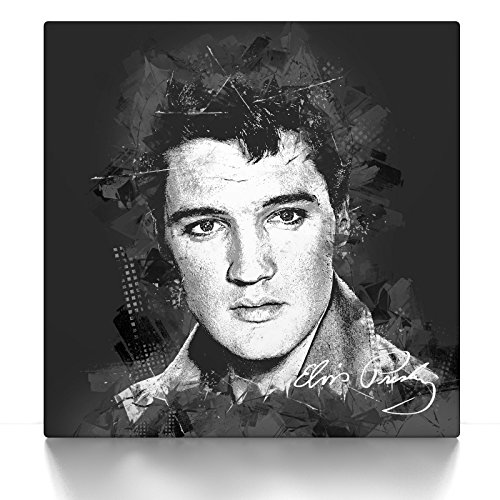 Elvis Presley Street Art - Leinwand Bild - Film Musik Sänger Wandbild aufhängefertig Kunst Druck Bilder Wand Deko Modern Art XXL Wohnzimmer (60 x 60 cm, Leinwand auf Keilrahmen, Elvis Presley) von CanvasArts