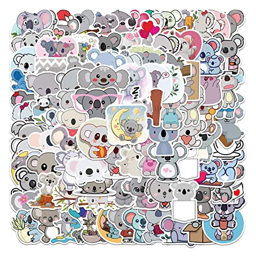 100 Stück Niedliche Koala Aufkleber für Wasserflaschen, Telefon, Skateboard, Laptop, ästhetische Aufkleber-Packs für Mädchen und Teenager von Canverlens