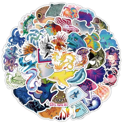50 Stück Bunte Fische Aufkleber, ästhetische Aufkleber für Wasserflasche, Laptop, Scrapbook, Tagebuch, wasserdichte Vinyl Aufkleber für Erwachsene und Jugendliche 50 Stück Bunte Fische Aufkleber, ästhetische Aufkleber für Wasserflasche, Laptop, Scrapbook, Tagebuch, wasserdichte Vinyl Aufkleber für Erwachsene und Jugendliche von Canverlens