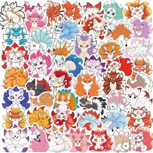 50 Stück Neun-Schwanz-Fuchs Vinyl Aufkleber für Wasserflaschen, Laptop, Computer, Skateboard, niedliches Aufkleber-Geschenk für Kinder, Teenager, wasserdicht 50 Stück Neun-Schwanz-Fuchs Vinyl Aufkleber für Wasserflaschen, Laptop, Computer, Skateboard, niedliches Aufkleber-Geschenk für Kinder, Teenager, wasserdicht von Canverlens