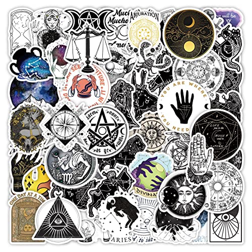 Astrologie Aufkleber 52pcs, Ästhetische Dekoration Vinyl Sticker für Sammelalbum, Laptop, Kinder, Teenager, Mädchen von Canverlens