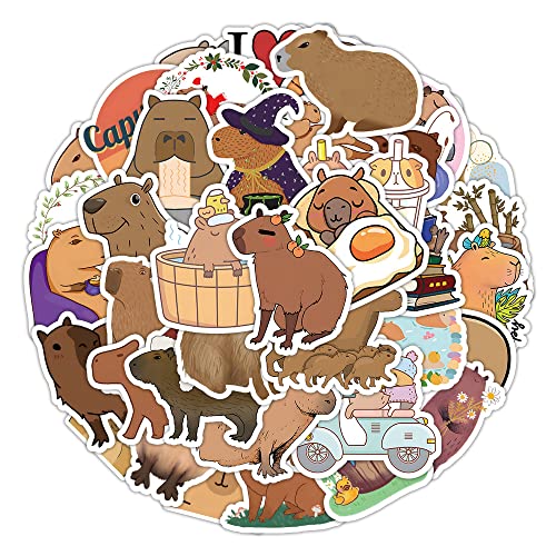 Cartoon Capybara Aufkleber 55pcs, Ästhetische Dekoration Vinyl Sticker für Sammelalbum, Laptop, Kinder, Teenager, Mädchen von Canverlens