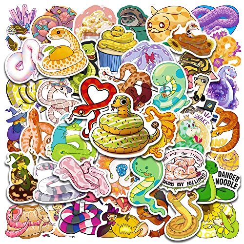 Cartoon Schlange Aufkleber 50pcs, Ästhetische Dekoration Vinyl Sticker für Sammelalbum, Laptop, Kinder, Teenager, Mädchen von Canverlens