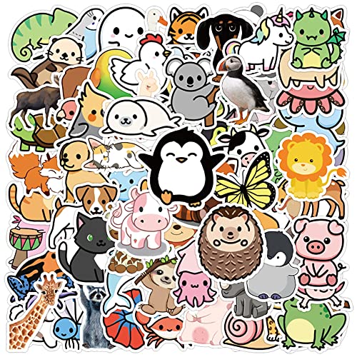 Cartoon Tiere Aufkleber 100pcs, Ästhetische Dekoration Vinyl Sticker für Sammelalbum, Laptop, Kinder, Teenager, Mädchen von Canverlens