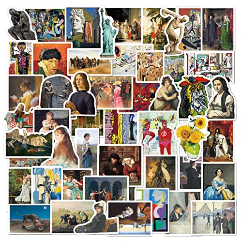 Mona Lisa Vintage Aufkleber 50 Stück, ästhetische Cottagecore Dekor Vinyl Aufkleber für Scrapbook,Laptop,Teenager,Mädchen,Erwachsene,Retro Geschenke von Canverlens