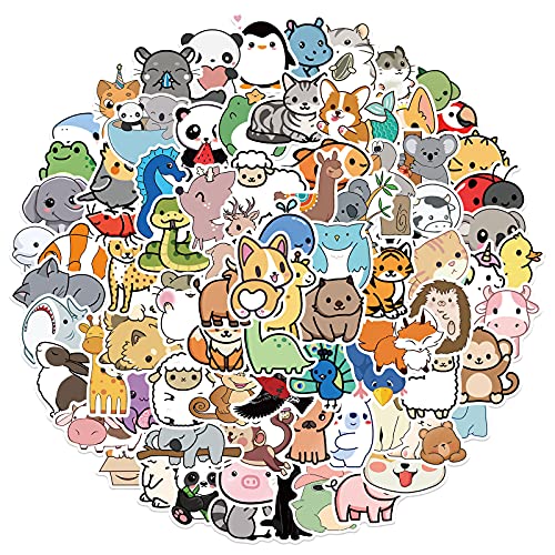 Süße Tiere Aufkleber 100pcs, Ästhetische Dekoration Vinyl Sticker für Sammelalbum, Laptop, Kinder, Teenager, Mädchen von Canverlens