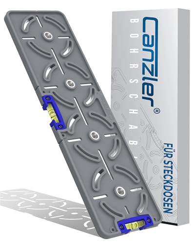 Canzler Bohrschablone Steckdose mit integrierten einstellbaren Libellen - Immer 100% genau - Steckdosen Schablone für 4-Fach Lochreihe im Abstand 71 mm - Bohrlehre Hohlwanddosen/Unterputzdosen Canzler Bohrschablone Steckdose mit integrierten einstellbaren Libellen - Immer 100% genau - Steckdosen Schablone für 4-Fach Lochreihe im Abstand 71 mm - Bohrlehre Hohlwanddosen/Unterputzdosen von Canzler