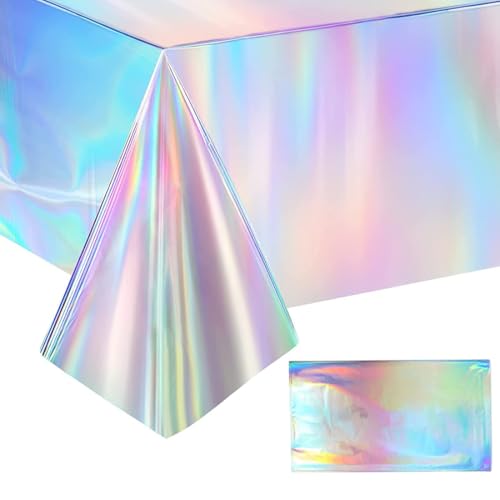 1 Stück Bunt Glitzer Tischdecke Geburtstag,Kindergeburtstag Tischdecke,Geburtstagsdeko Mädchen,Meerjungfrau Party Dekorationen von Capaneus