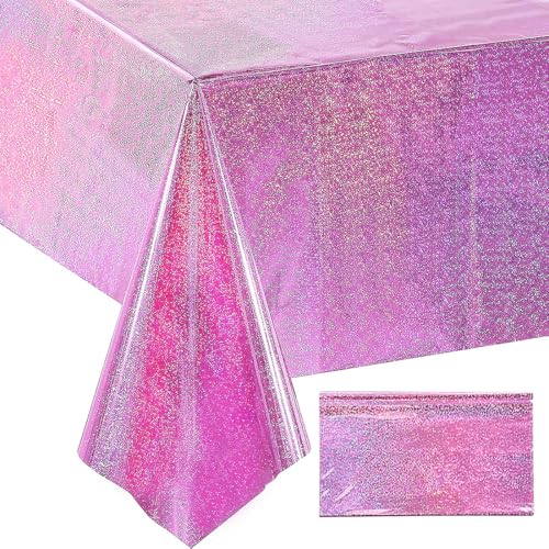 1 Stück Rosa Glitzer Tischdecke Geburtstag,Kindergeburtstag Tischdecke,Geburtstagsdeko Mädchen,Einhorn Party Dekorationen von Capaneus