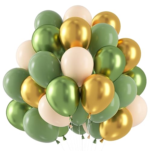 60 Stück Luftballons Grün Gold, Luftballons Salbeigrün, Avocado Metallic Gold Latex luftballons, Sage Olive Grüne Gold Helium Ballon für Geburtstag Baby Shower Hochzeit Tropische Safari Party Deko 60 Stück Luftballons Grün Gold, Luftballons Salbeigrün, Avocado Metallic Gold Latex luftballons, Sage Olive Grüne Gold Helium Ballon für Geburtstag Baby Shower Hochzeit Tropische Safari Party Deko von Capaneus