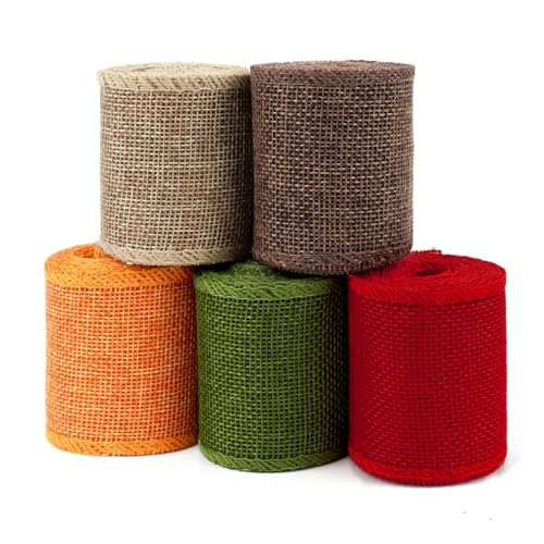 Geschenkband Juteband, Breit Geschenkband Leinenband 5 Rollen, Juteband Weihnachten Rot Grün, Dekoband Weihnachten, Sackleinen Band Stoffband für Geschenken Weihnachtsbaumdeko 6CM*3M Geschenkband Juteband, Breit Geschenkband Leinenband 5 Rollen, Juteband Weihnachten Rot Grün, Dekoband Weihnachten, Sackleinen Band Stoffband für Geschenken Weihnachtsbaumdeko 6CM*3M von Capaneus