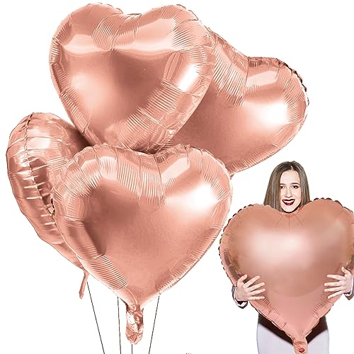Herz Folienballon Roségold 4PCS, 32 Zoll Herzluftballons Hochzeit, XXL Folienballons Herz, Herzluftballons Helium, Herzform Folienluftballon Geeignet für Geburtstag Hochzeit Dekoration Herz Folienballon Roségold 4PCS, 32 Zoll Herzluftballons Hochzeit, XXL Folienballons Herz, Herzluftballons Helium, Herzform Folienluftballon Geeignet für Geburtstag Hochzeit Dekoration von Capaneus