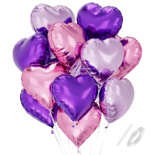Herz Folienballons, 18 Zoll Herzluftballons Rosa Lila, Herz Luftballon Helium, Herzballons Rosa Lila Herzform Folienluftballon, Herzluftballons Hochzeit Valentinstag Babypartys Geburtstagsdeko Herz Folienballons, 18 Zoll Herzluftballons Rosa Lila, Herz Luftballon Helium, Herzballons Rosa Lila Herzform Folienluftballon, Herzluftballons Hochzeit Valentinstag Babypartys Geburtstagsdeko von Capaneus