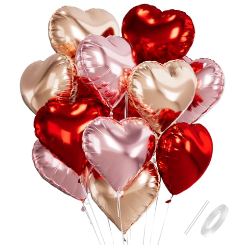 Herz Folienballons, 18 Zoll Herzluftballons Rosa Roségold Rot, Herz Luftballon Helium, Herzballons Roségold Herzform Folienluftballon, Herzluftballons Hochzeit Romantisch Valentinstag Geburtstagsdeko Herz Folienballons, 18 Zoll Herzluftballons Rosa Roségold Rot, Herz Luftballon Helium, Herzballons Roségold Herzform Folienluftballon, Herzluftballons Hochzeit Romantisch Valentinstag Geburtstagsdeko von Capaneus
