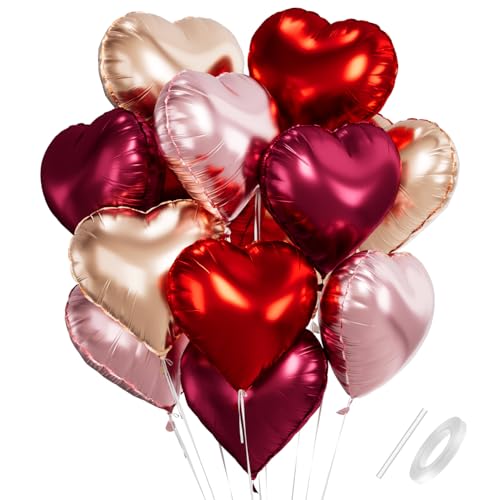 Herz Folienballons, 18 Zoll Herzluftballons Roségold Wein Rot, Herz Luftballon Helium, Herzballons Wein Rot Herzform Folienluftballon, Herzluftballons Hochzeit Romantisch Valentinstag Geburtstagsdeko Herz Folienballons, 18 Zoll Herzluftballons Roségold Wein Rot, Herz Luftballon Helium, Herzballons Wein Rot Herzform Folienluftballon, Herzluftballons Hochzeit Romantisch Valentinstag Geburtstagsdeko von Capaneus