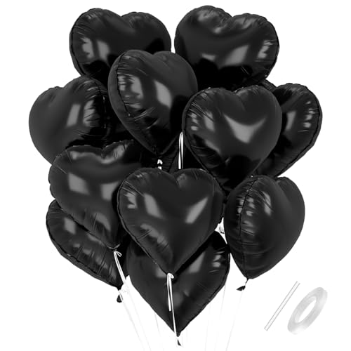 Herz Folienballons, 18 Zoll Herzluftballons Schwarz, Herz Luftballon Helium, Herzballons Schwarz Herzform Folienluftballon, Herzluftballons Hochzeit Valentinstag Babypartys Geburtstagsdeko Herz Folienballons, 18 Zoll Herzluftballons Schwarz, Herz Luftballon Helium, Herzballons Schwarz Herzform Folienluftballon, Herzluftballons Hochzeit Valentinstag Babypartys Geburtstagsdeko von Capaneus