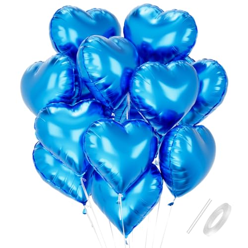 Herz Folienballons Blau, 18 Zoll Herzluftballons Blaue, Herz Luftballon Helium, Herzballons Blau Herzform Folienluftballon, Herzluftballons Hochzeit Valentinstag Babypartys Geburtstagsdeko Herz Folienballons Blau, 18 Zoll Herzluftballons Blaue, Herz Luftballon Helium, Herzballons Blau Herzform Folienluftballon, Herzluftballons Hochzeit Valentinstag Babypartys Geburtstagsdeko von Capaneus