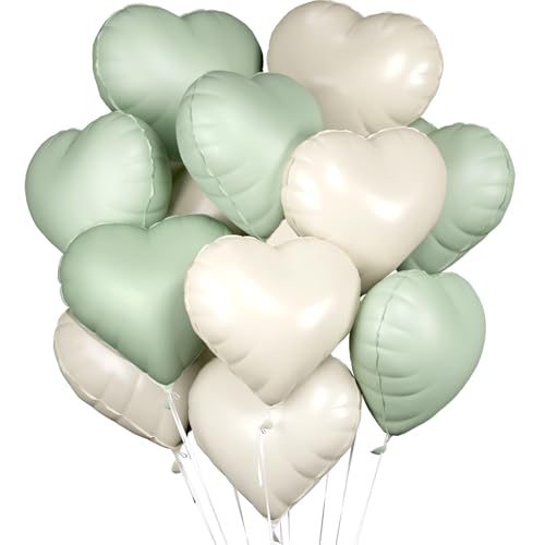 Herzluftballons Grün Beige, 18 Zoll Herz Folienballon Grüne, Herzballons Hell Grün Beige Herz Luftballons Salbeigrün Hochzeit Helium Set Ballons mit Herzform für Geburtstag Valentinstag Hochzeitsfeier Herzluftballons Grün Beige, 18 Zoll Herz Folienballon Grüne, Herzballons Hell Grün Beige Herz Luftballons Salbeigrün Hochzeit Helium Set Ballons mit Herzform für Geburtstag Valentinstag Hochzeitsfeier von Capaneus