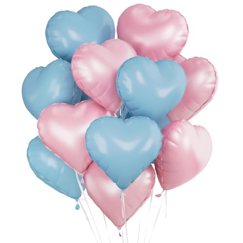 Herzluftballons Rosa Blau, 18 Zoll Herz Folienballon Pink Blau, Herzballons Hell Blau Rosa, Herz Luftballons Hochzeit Helium Set, Ballons mit Herzform für Geburtstag,Valentinstag, Hochzeitsfeier Herzluftballons Rosa Blau, 18 Zoll Herz Folienballon Pink Blau, Herzballons Hell Blau Rosa, Herz Luftballons Hochzeit Helium Set, Ballons mit Herzform für Geburtstag,Valentinstag, Hochzeitsfeier von Capaneus