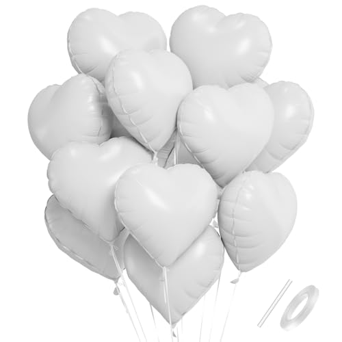 Herzluftballons Weiß, 18 Zoll Weiß Folienballon Herz, Herzluftballons Hochzeit, Weiße Herz Luftballons Hochzeit Helium Set, Ballons mit Herzform Geeignet für Valentinstag, Hochzeitsfeier, Anniversary Herzluftballons Weiß, 18 Zoll Weiß Folienballon Herz, Herzluftballons Hochzeit, Weiße Herz Luftballons Hochzeit Helium Set, Ballons mit Herzform Geeignet für Valentinstag, Hochzeitsfeier, Anniversary von Capaneus