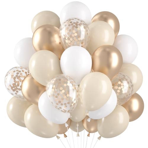 Luftballons Beige Gold, 60 Stück Luftballons Hochzeit Helium Set, Ballons Beige Weiß Metallic Champagner Gold, Helium Ballons Nude Gold Konfetti Latex Ballon für Hochzeit Boho Geburtstag Babyparty Luftballons Beige Gold, 60 Stück Luftballons Hochzeit Helium Set, Ballons Beige Weiß Metallic Champagner Gold, Helium Ballons Nude Gold Konfetti Latex Ballon für Hochzeit Boho Geburtstag Babyparty von Capaneus
