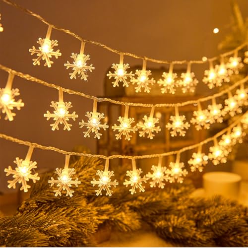 Schneeflocke Lichterketten, 6M 40Pcs LED Weihnachtsbeleuchtung Fenster, Christmas Lights Decorations, Weihnachten Lichterkette für Valentinstag Weihnachten Hochzeit Geburtstag Innen Außen(Warm White) Schneeflocke Lichterketten, 6M 40Pcs LED Weihnachtsbeleuchtung Fenster, Christmas Lights Decorations, Weihnachten Lichterkette für Valentinstag Weihnachten Hochzeit Geburtstag Innen Außen(Warm White) von Capaneus