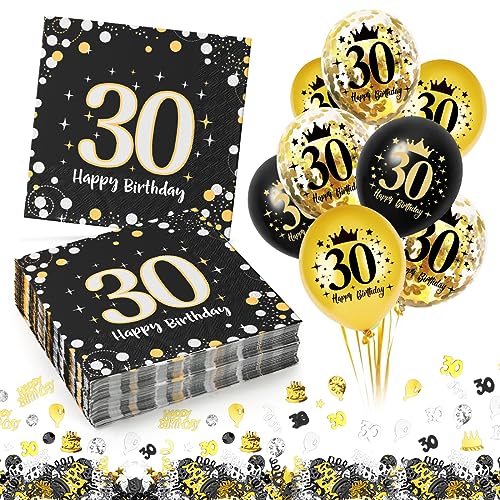 Servietten 30. geburtstag, 30 Stück Servietten 30 Geburtstag Mann + 18 Stück Deko 30. Geburtstag Luftballons, Servietten 30. Geburtstag Mann Frau, Happy Birthday 30 Servietten Servietten 30. geburtstag, 30 Stück Servietten 30 Geburtstag Mann + 18 Stück Deko 30. Geburtstag Luftballons, Servietten 30. Geburtstag Mann Frau, Happy Birthday 30 Servietten von Capaneus