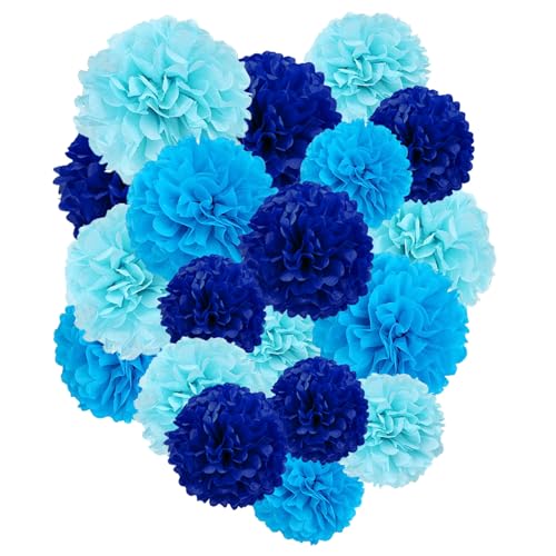 Capesaro Blau Papier Pom Poms - 10„, 12“ Gewebe Pom Poms Dekorationen für Baby Dusche Junge Partei hängende Dekoration - 12 Stück Set Capesaro Blau Papier Pom Poms - 10„, 12“ Gewebe Pom Poms Dekorationen für Baby Dusche Junge Partei hängende Dekoration - 12 Stück Set von Capesaro