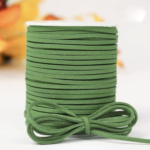 Capesaro Lederband, Lederschnur Veloursleder, Basteln Lederbänder, Wildlederschnur zum Basteln für DIY Armband Halskette Schmuck (Grün) von Capesaro