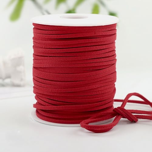 Capesaro Lederband, Lederschnur Veloursleder, Basteln Lederbänder, Wildlederschnur zum Basteln für DIY Armband Halskette Schmuck (Rot) von Capesaro