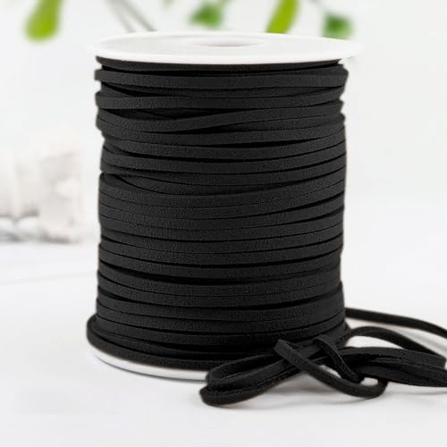 Capesaro Lederband, Lederschnur Veloursleder, Basteln Lederbänder, Wildlederschnur zum Basteln für DIY Armband Halskette Schmuck (Schwarz) von Capesaro