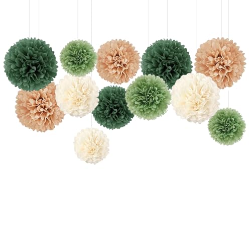 Capesaro Olive Salbei Grün 12PCS Papier Pom Poms Party Dekorationen für natürliche grüne Boho Safari Dschungel Party, hängende Seidenpapier Blumen für Engagement, Hochzeit, Baby-Dusche Capesaro Olive Salbei Grün 12PCS Papier Pom Poms Party Dekorationen für natürliche grüne Boho Safari Dschungel Party, hängende Seidenpapier Blumen für Engagement, Hochzeit, Baby-Dusche von Capesaro