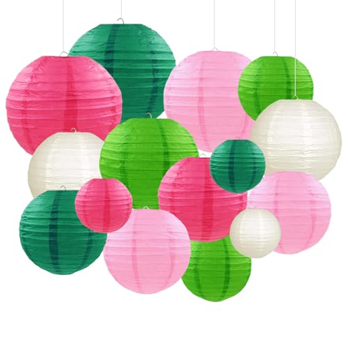 Capesaro rosa grünes Papier Laternen dekorative 15pcs Partei hängende Dekorationen für Party Geburtstag Bachelorette Hochzeit Geburtstag Baby Dusche Graduierung Jahrestag grün rosa Dekoration Capesaro rosa grünes Papier Laternen dekorative 15pcs Partei hängende Dekorationen für Party Geburtstag Bachelorette Hochzeit Geburtstag Baby Dusche Graduierung Jahrestag grün rosa Dekoration von Capesaro