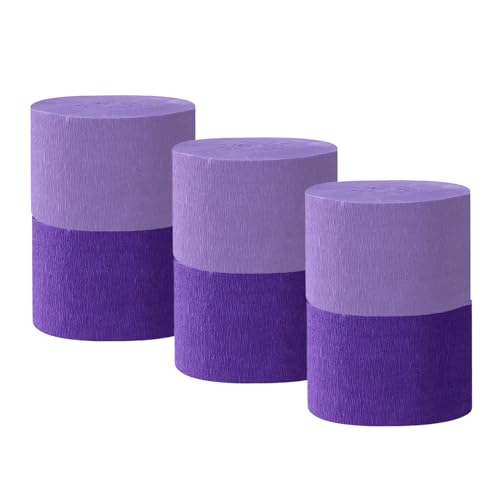 Krepppapier 6 Rollen 150 m, Kreppband Satz von lila Creppapier, Krepp Papier für Partydekorationen, Geburtstagsdekorationen, Hochzeitsdeko (4,5 cm x 25 m/Rolle) von Capesaro