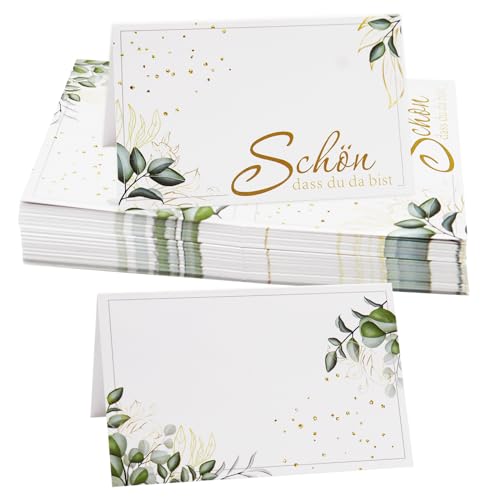 50 Stück Tischkarten Hochzeit, Tischkarten Geburtstag, Kommunion Platzkarten, Namenskarten Blanko Tischdeko, Platzkarten Tischkarten für Hochzeit Geburtstag Konfirmation Kommunion Taufe Feier(B) von Capgoost
