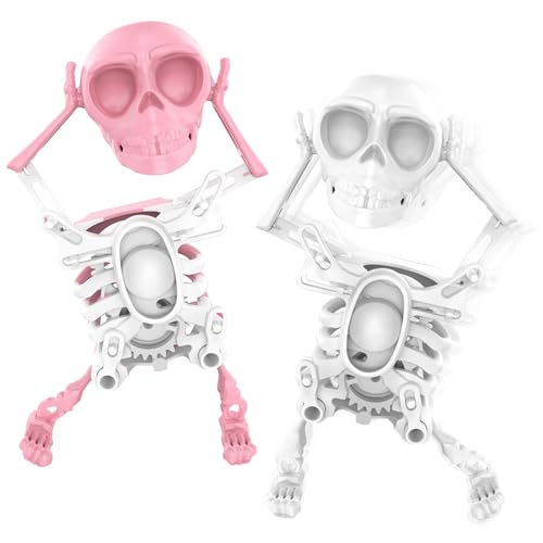 Aufziehspielzeug Halloween Spielzeug, 2 Stück Lustig Tanzende Skelett, Halloween Deko Skelett, Totenkopf Uhrwerk Spielzeug Kinder, Skelett Requisite, Halloween Kinder Geschenk Party Mitgebsel von Capgoost