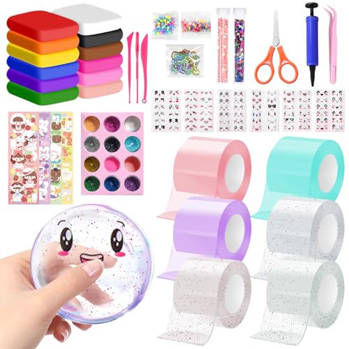 Nano Tape Bubbles Set, 70 Stück Nano Klebeband, Blowing Bubble Tape, DIY Nano Doppelseitiges Klebeband, Transparentes Nanoband, Multipurpose Nano Tape Bubble Craft Kit für Kinder Mädchen Jungen Nano Tape Bubbles Set, 70 Stück Nano Klebeband, Blowing Bubble Tape, DIY Nano Doppelseitiges Klebeband, Transparentes Nanoband, Multipurpose Nano Tape Bubble Craft Kit für Kinder Mädchen Jungen von Capgoost