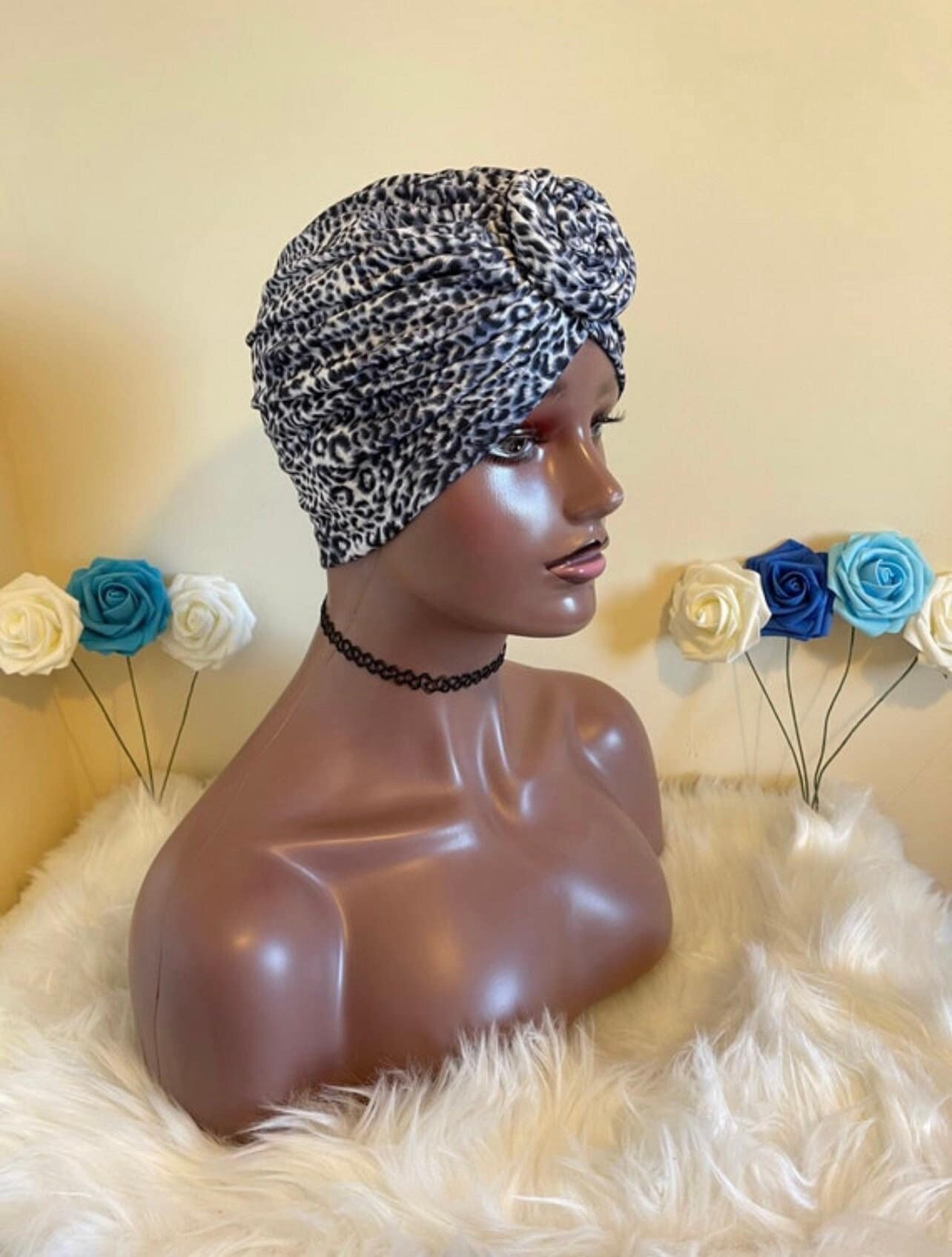 Gebundener Turban | Vorgebundene Kopfwickel Geschenk Für Mama Alopezie Wrap Volle Abdeckung Frau, Mama, Schwester Gebundener Turban | Vorgebundene Kopfwickel Geschenk Für Mama Alopezie Wrap Volle Abdeckung Frau, Mama, Schwester von CaphyBeauties