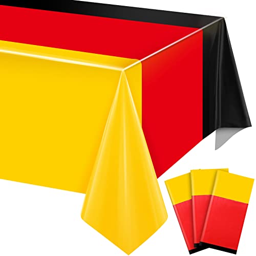 3 Stück deutsche Tischdecke, Einweg-Kunststoff-Tischdecke für deutsche Partys, wasserdicht, 137,2 x 274,4 cm, deutsche Flagge, Tischdecke, Schwarz, Rot, Gelb, Küchentischdecke für Urlaub, Camping, 3 Stück deutsche Tischdecke, Einweg-Kunststoff-Tischdecke für deutsche Partys, wasserdicht, 137,2 x 274,4 cm, deutsche Flagge, Tischdecke, Schwarz, Rot, Gelb, Küchentischdecke für Urlaub, Camping, von Capoda
